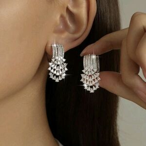 🩶🩶NEW🩶🩶 OH MY!! CZ European Tassel Earrings In SILVER Plating